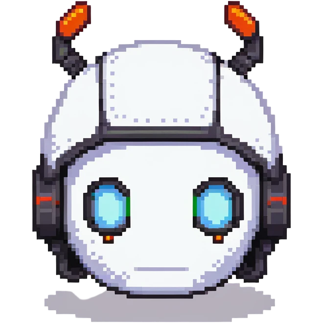 Black bomberman head only, sleek helmet with sharp antenna, cool white face, mysterious eyes, pixel art style emoji
