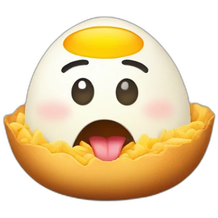 Un huevo frito riendose emoji