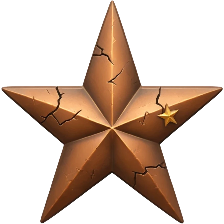 Concept: A single, bronze-colored military star (like a Bronze Star or a general's star) that is slightly faded or has a "crack" graphic running through it.

Color: Faded bronze or dark gold. emoji