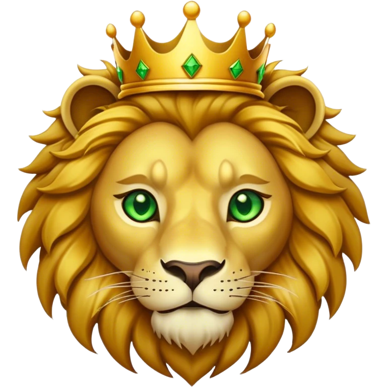 golden king lion with green eyes emoji