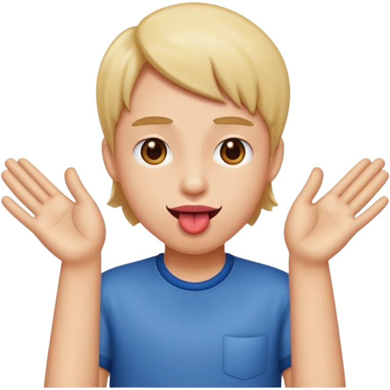 Tongue out with hands on side  emoji