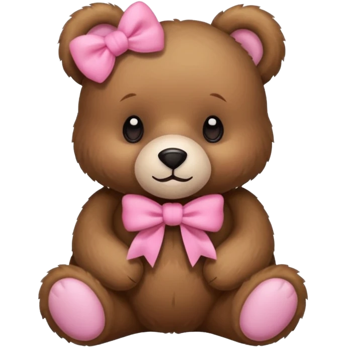 Cozy Bear with a pink bow emoji