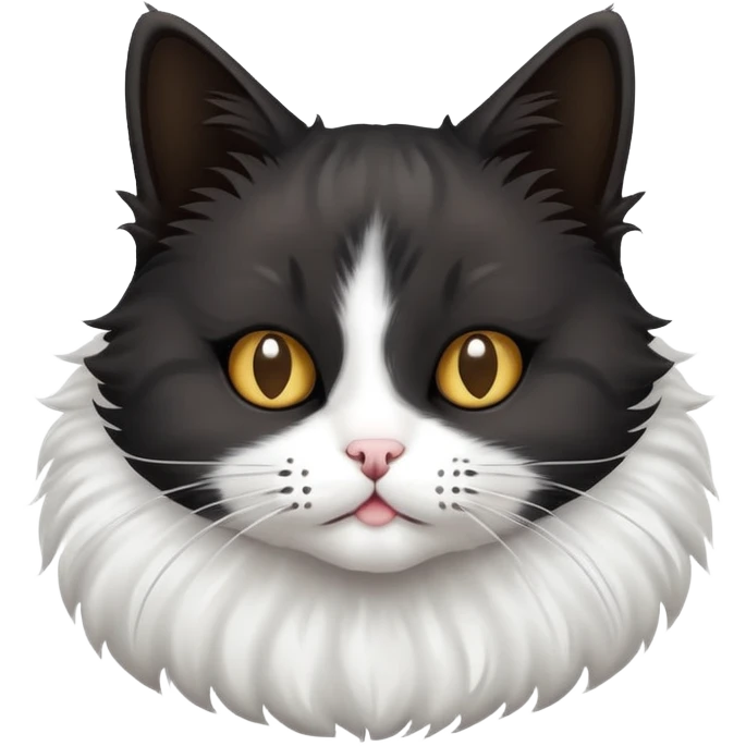 Black and white cat with a poop in the head  emoji