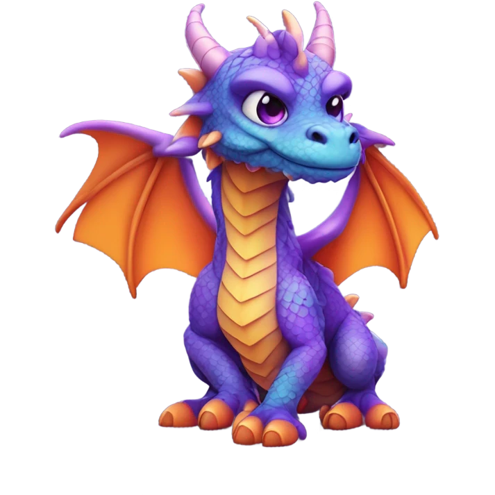 Cute purple and orange dragon  emoji