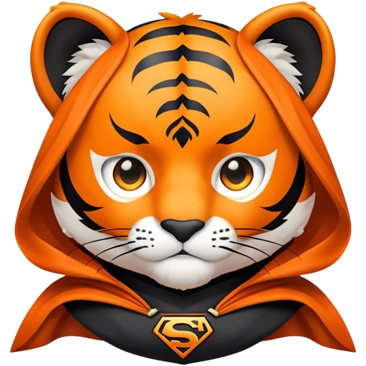 tiger face with superhero cape for Twitch emote emoji