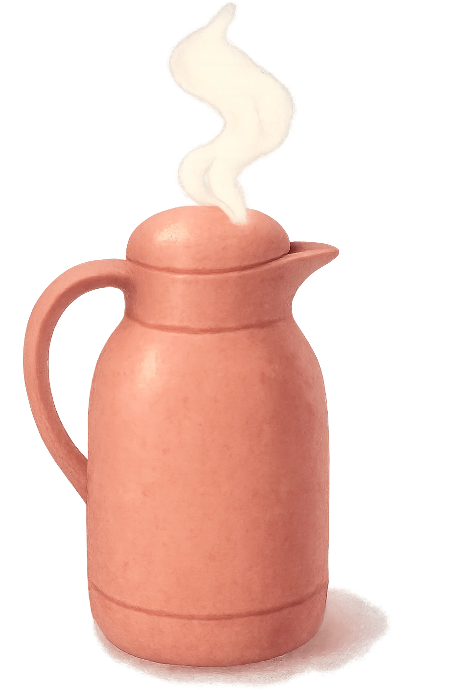 pink cozy thermos with steam, comforting emoji