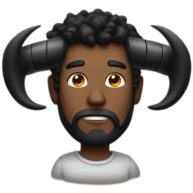 bold guy with black horns emoji