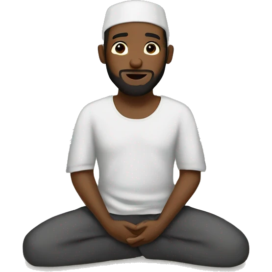 Black Muslim praying on prayer rug emoji