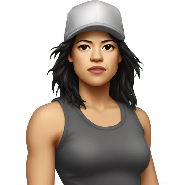 michelle rodriguez serious wearing tee emoji