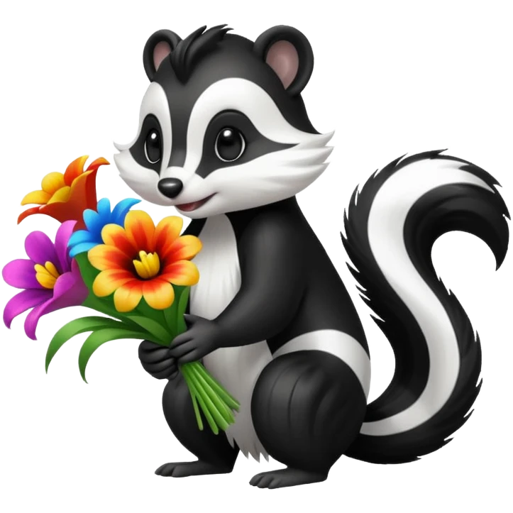 Skunk blowing glads emoji