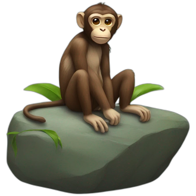 Monkey-on-a-rock emoji