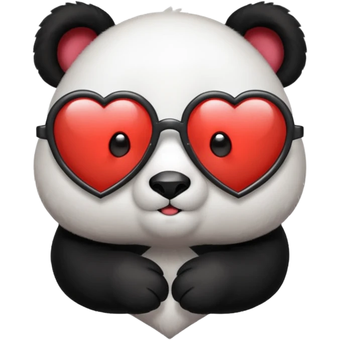 Panda with heart glasses emoji