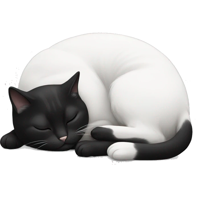 CAT black and white sleeping  emoji