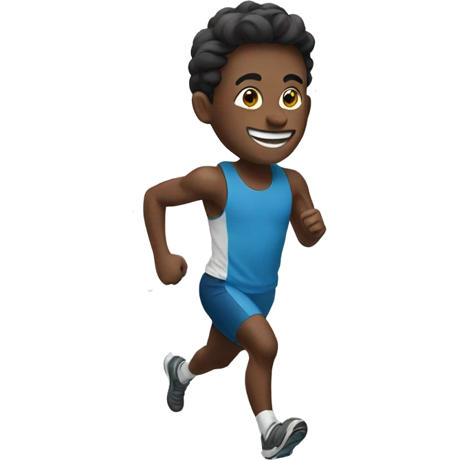 Runner with smile emoji