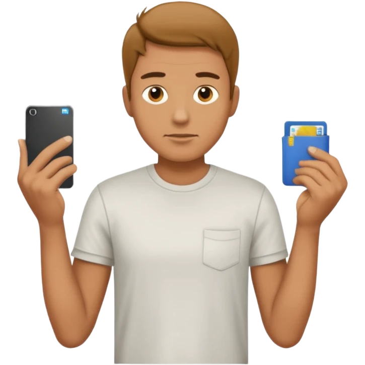 man showing empty pockets emoji