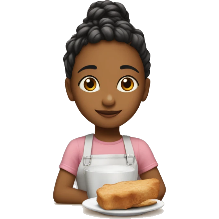 niña de pelo cafe con pecas y tamaño pequeño emoji