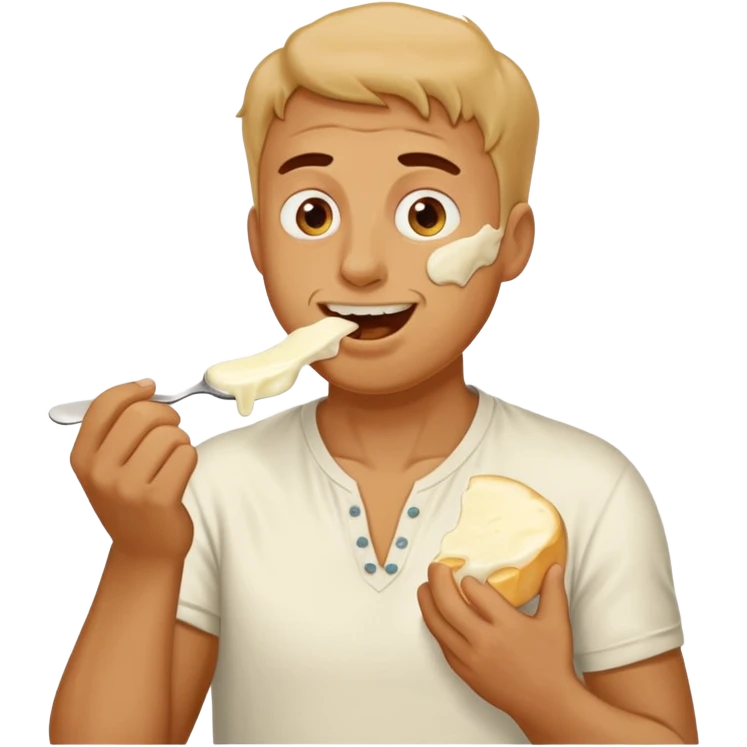 some guy eating 1kg of mozzarella emoji