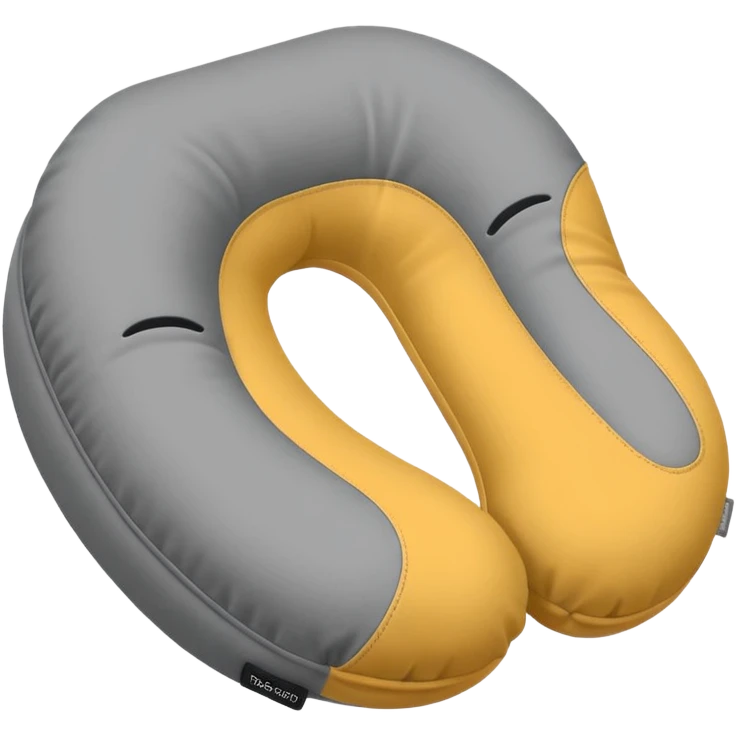 A soft U-shaped travel pillow covered in smooth fabric for cozy neck support. emoji