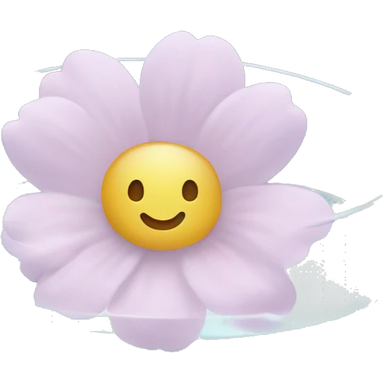 A delicate pastel flower floating in a clear bowl of water. emoji