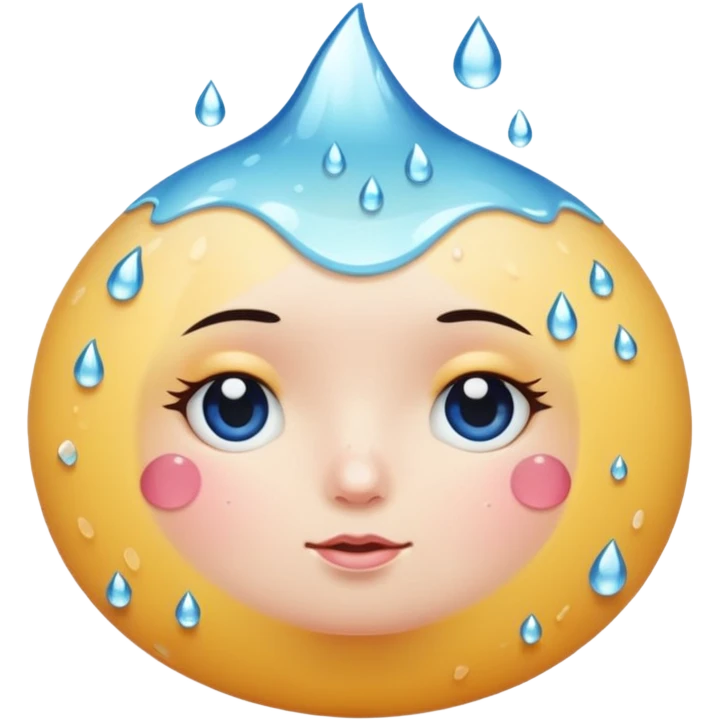 Round breast with little dots that have water dripping from them emoji