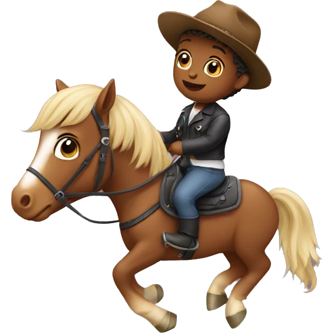 A baby riding a horse emoji
