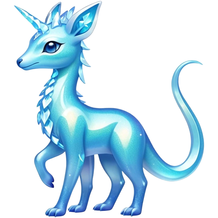 Shiny Exotic Colorful Ethereal Sparkly Amaura-Aurorus-Fakémon-hybrid-creature (full body)  emoji