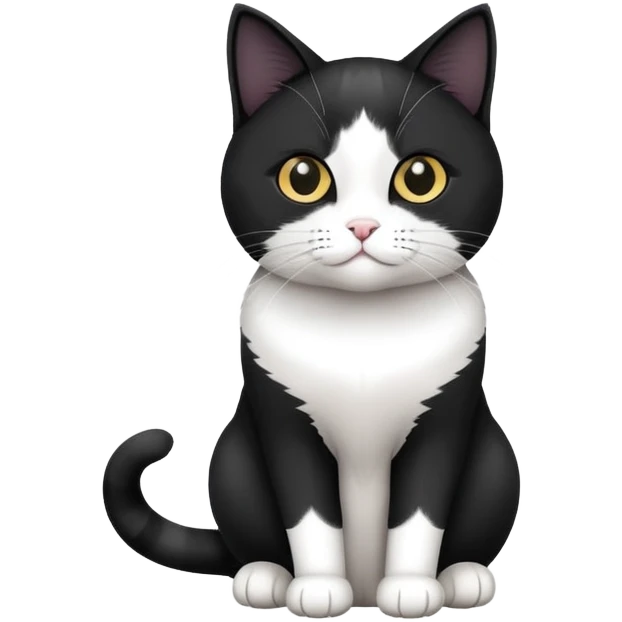 Black and white Devon cat sitting emoji