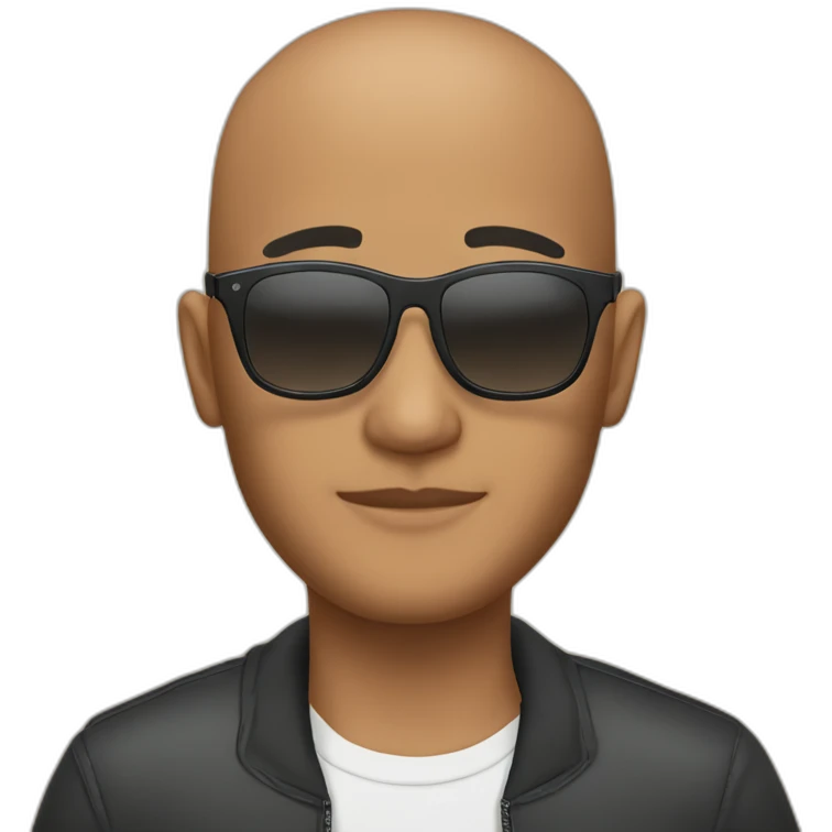 Armando Christian Pérez bald wearing sunglasses emoji