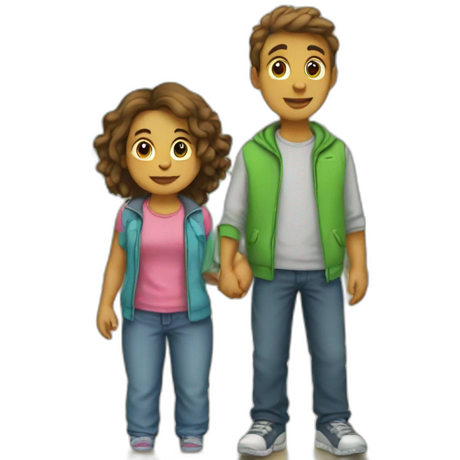 Boy girl standing in hall emoji