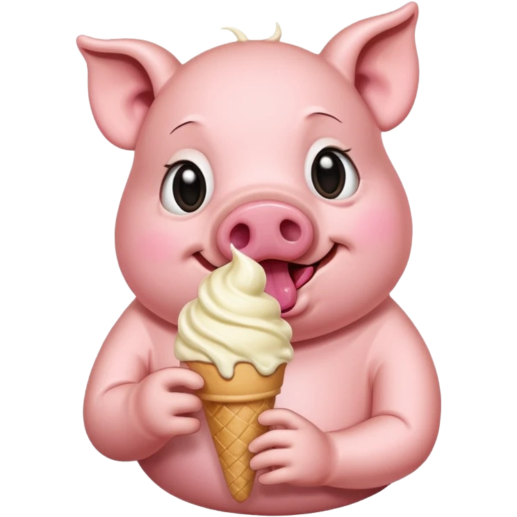 Pig eating ice cream emoji