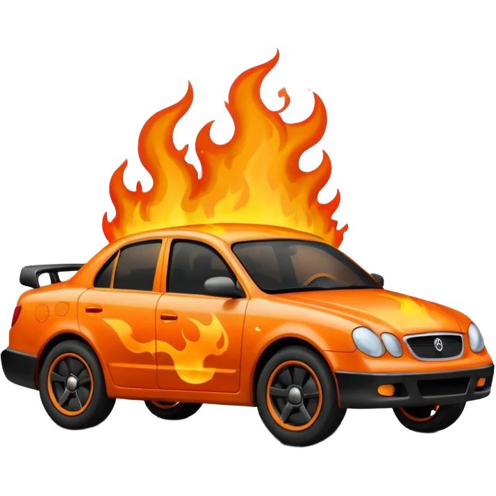 A car saying fire emoji