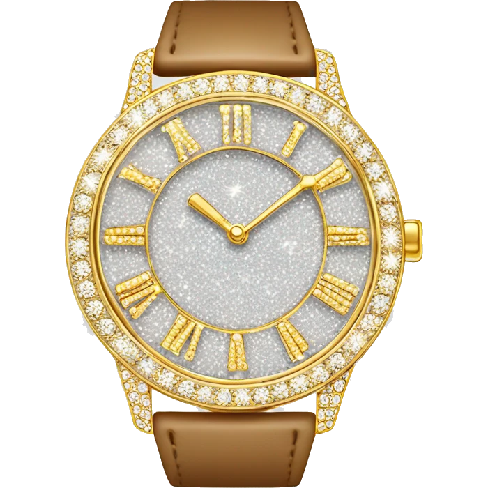 sparkling diamond-encrusted watch emoji
