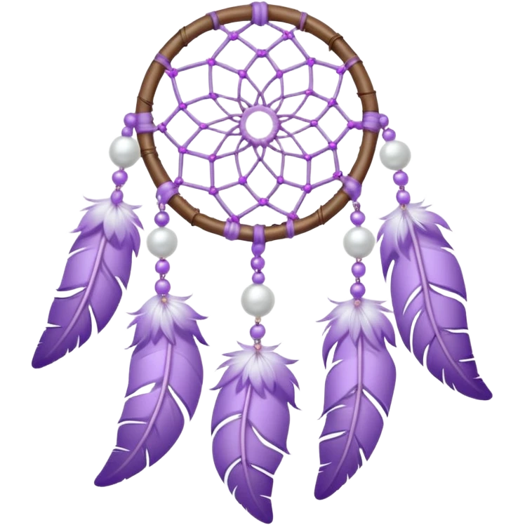 Pastel Violet lavender dreamcatcher, white bead pearls  emoji