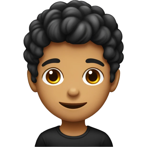 niño con pelo de color negro y que su tonalidad de piel es cafe con lent emoji