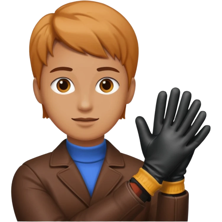 putting on glove emoji