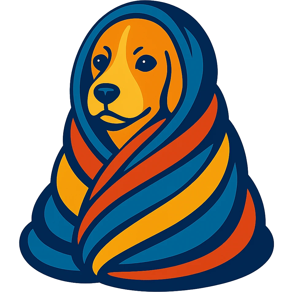 dog wrapped in a blanket emoji