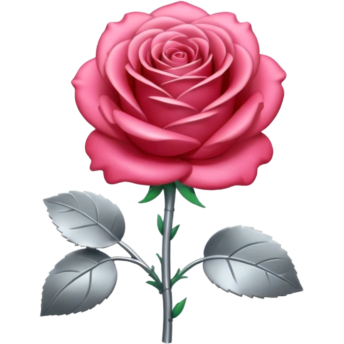 gray metal chrome rose, without green leaves, just flower emoji