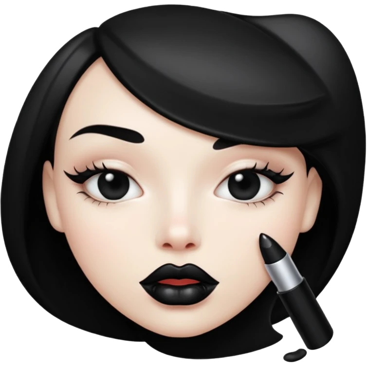 lips with black lipstick emoji