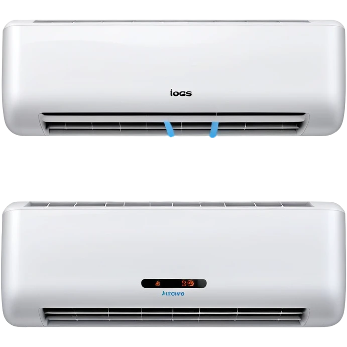 modern wall mounted air conditioner with cool air flowing emoji