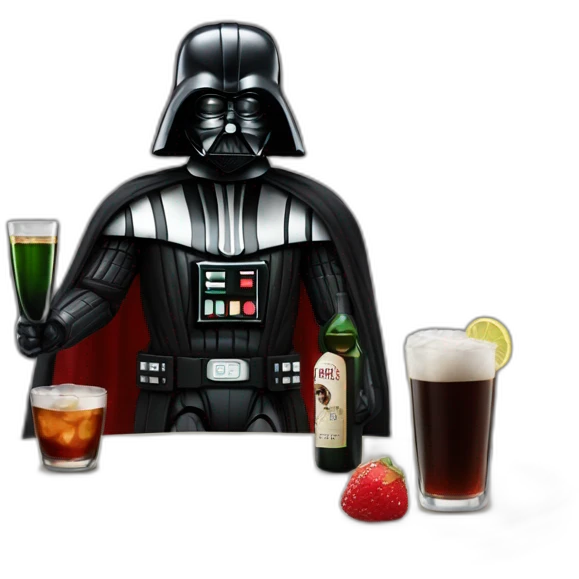 darth vader with a glass of fernet emoji