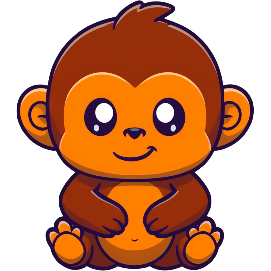 baby orangutan with big eyes emoji
