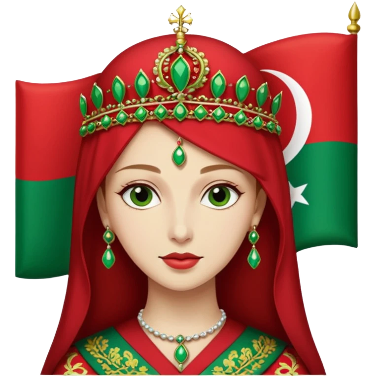 Хюррем‑султан с флагом османсокй империи emoji