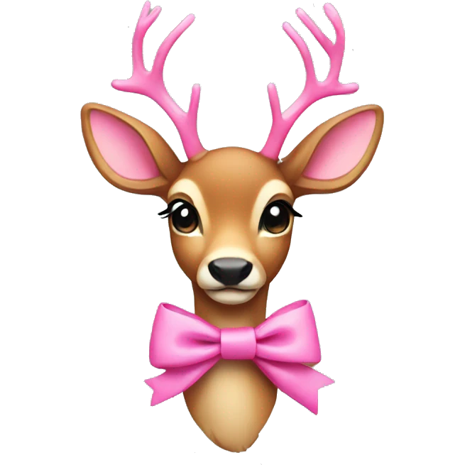 deer wearing a pink bow emoji