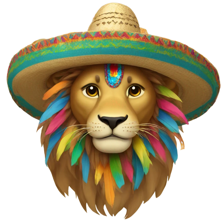 Lion wearing a sombrero  emoji