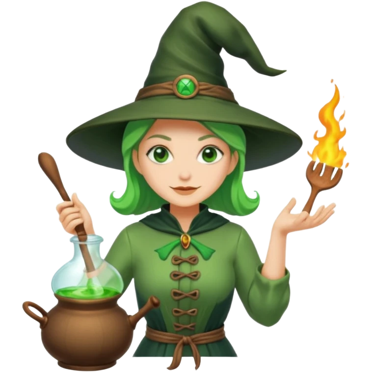green witch cooking potion emoji