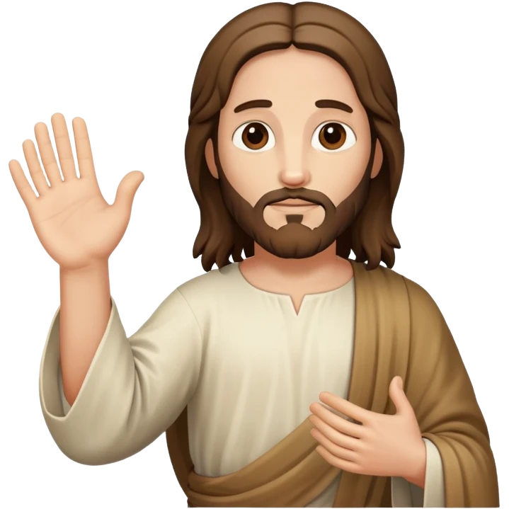 jesus from heaven offers his hand emoji