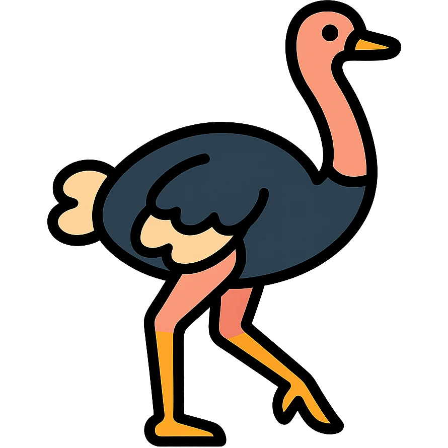 ostrich icon with color outline emoji