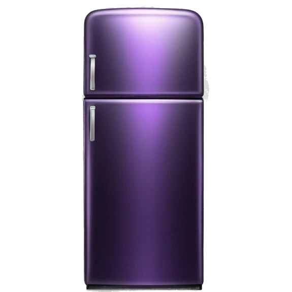 Realistic Metallic dark purple fridge isolated.  emoji
