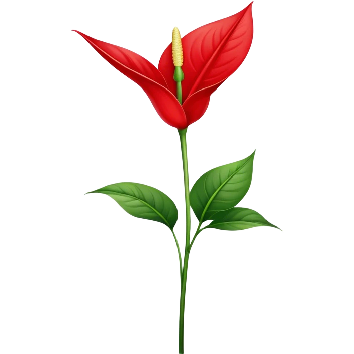 single Anthurium, straight stem emoji