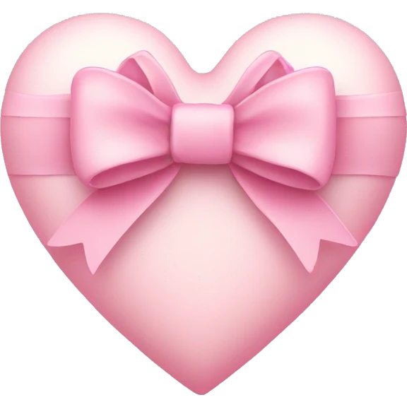 Pastel pink heart with a bow emoji